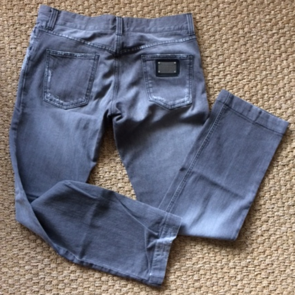 Dolce & Gabbana Stone Gray Faded Jeans, 34